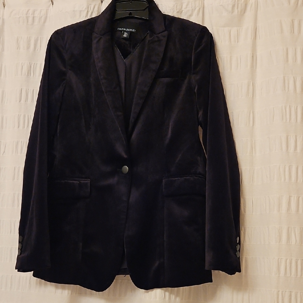 Cynthia Rowley Black Velvet Blazer
